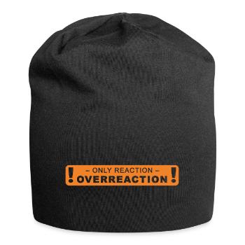 only reaction -> overreaction - Jersey-Beanie - Schwarz - Vorne