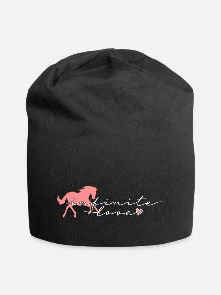 Pferdeliebe Pferdespruch Unendliche Liebe - Jersey-Beanie - Schwarz