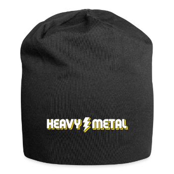Heavy Metal Lightning Bolt Text Logo - Jersey Beanie - black - Front