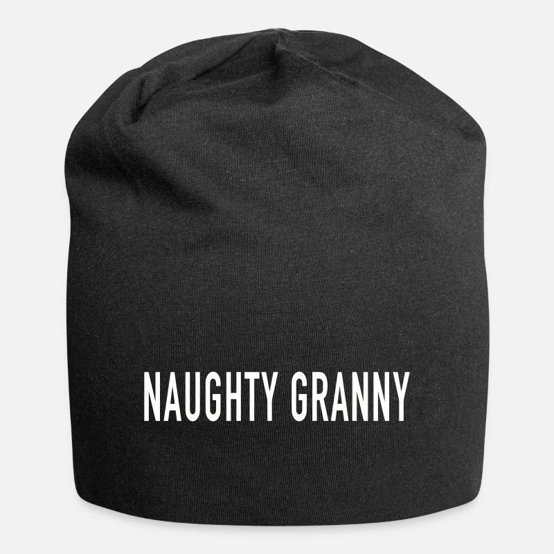 NAUGHTY GRANNY - Jersey Beanie - black