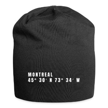 Montreal Kanada Koordinaten - Jersey-Beanie - Schwarz - Vorne