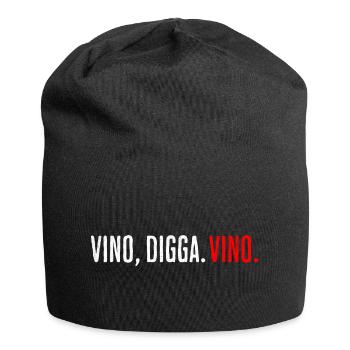 Vino, Digga. Vino. | Cooles Streetwear-Typo-Shirt - Jersey-Beanie - Schwarz - Vorne
