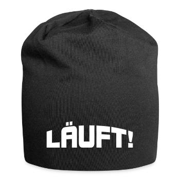 Läuft! - Jersey-Beanie - Schwarz - Vorne