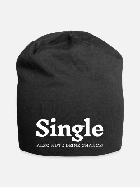 Single - Also nutz deine Chance! - Jersey-Beanie - Schwarz