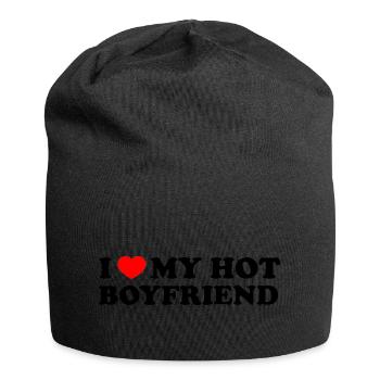 I Love My Hot Boyfriend Shirt - Jersey-Beanie - Schwarz - Vorne