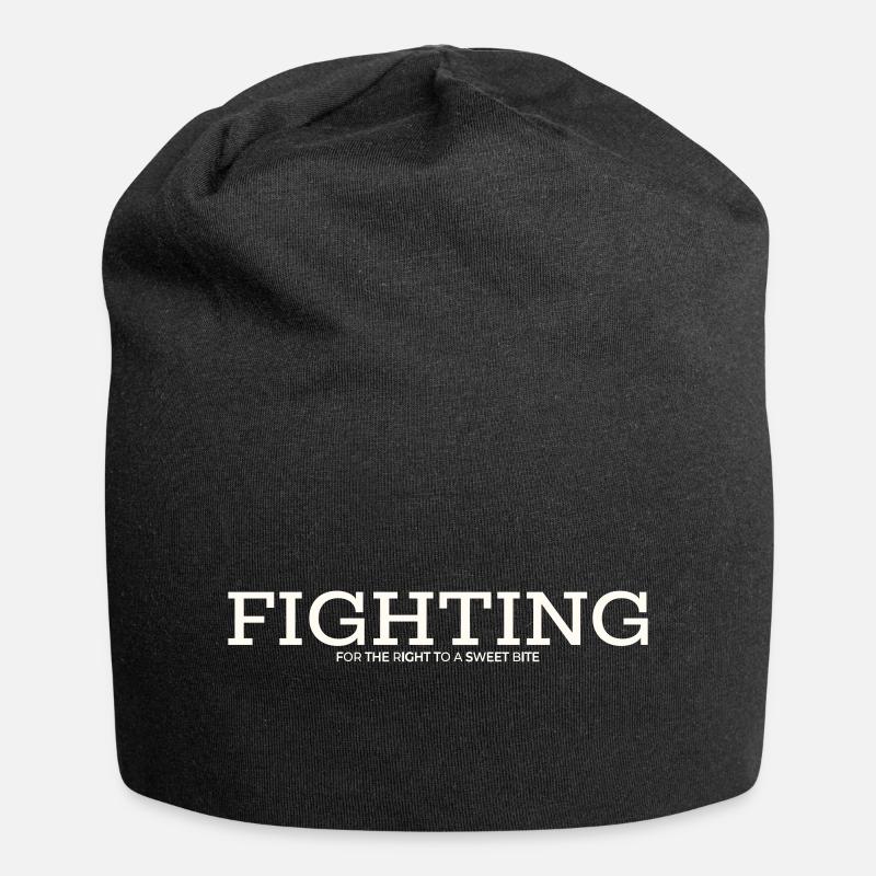 FIGHTING FOR THE RIGHT TO A SWEET BITE - Jersey Beanie - black