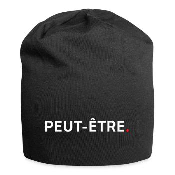 PEUT-ÊTRE. Design Minimal Humour Subtil - Bonnet en jersey - noir - Devant