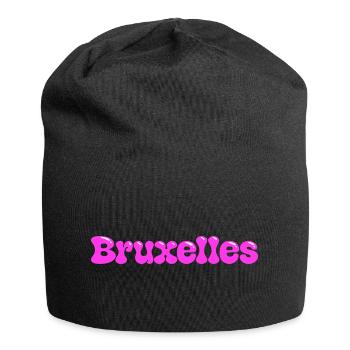 Brüssel in leuchtend pinken Blasen - Jersey-Beanie - Schwarz - Vorne