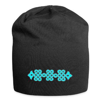 ornement complexe, turquoise - Bonnet en jersey - noir - Devant