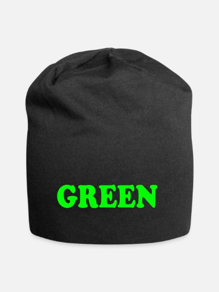 Green - Jersey Beanie - black