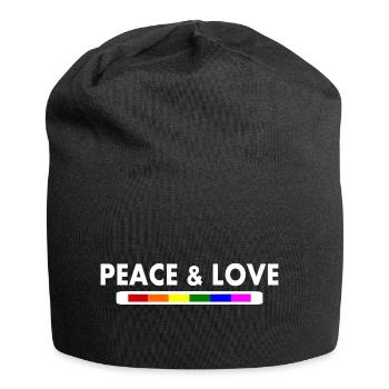Peace and love - Jersey-Beanie - Schwarz - Vorne