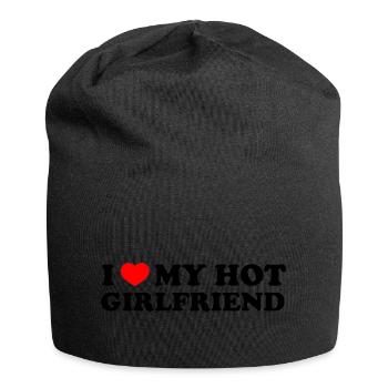 I Love My Hot Girlfriend Shirt - Jersey Beanie - black - Front