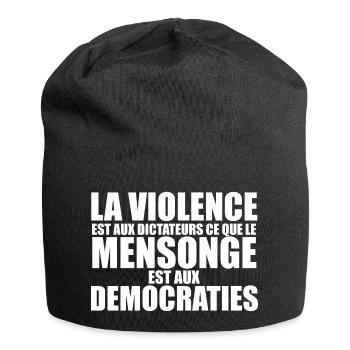 mensonge democratrique - Bonnet en jersey - noir - Devant