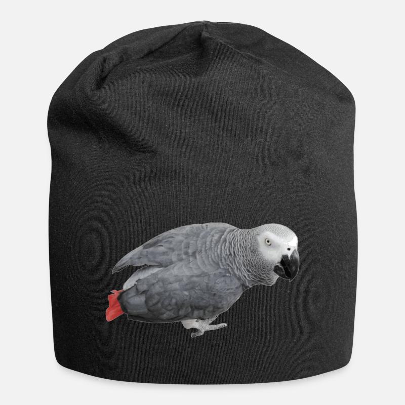 grauer Vogel - Jersey-Beanie - Schwarz