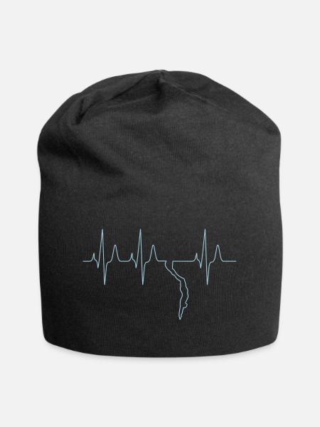 Free diving freediver heartbeat - Jersey Beanie - black