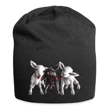 cheeky sheep - Jersey Beanie - black - Front
