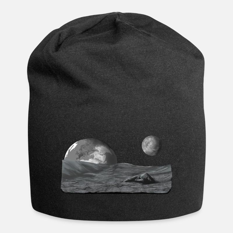Weltall - Jersey-Beanie - Schwarz