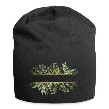 Leaf frame - Jersey-Beanie - Schwarz - Vorne