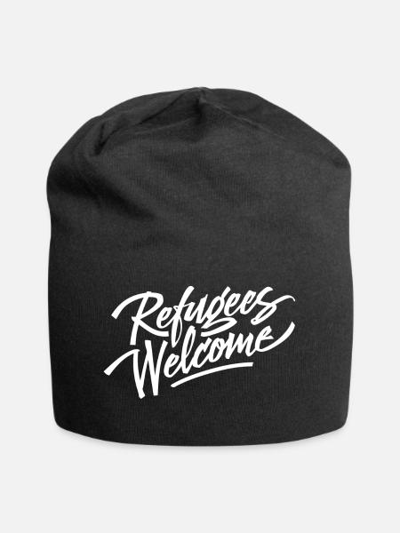 Refugees Welcome T-Shirt - Jersey Beanie - black