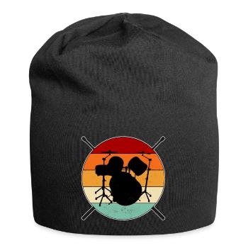 Drum Drumsticks Retro Sunset - Jersey Beanie - black - Front