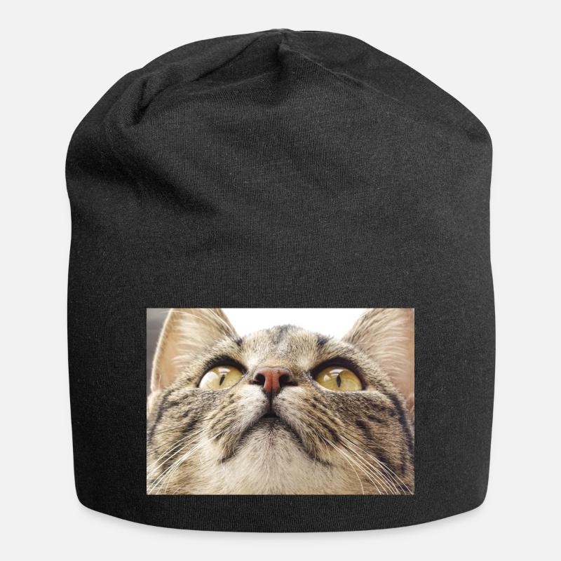 Minka cat face - Jersey Beanie - black