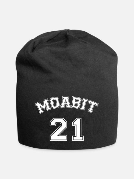Moabit 21 Berliner Bezirk Nostalgie Design - Jersey-Beanie - Schwarz