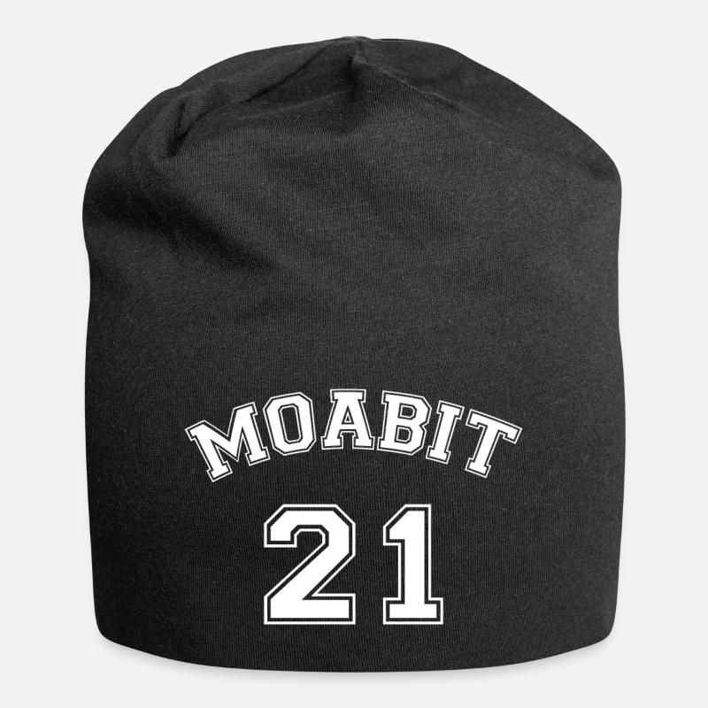 Moabit 21 Berliner Bezirk Nostalgie Design - Jersey-Beanie - Schwarz
