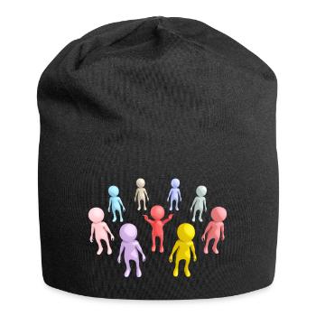 Groupe avec figures 3D - Bonnet en jersey - noir - Devant