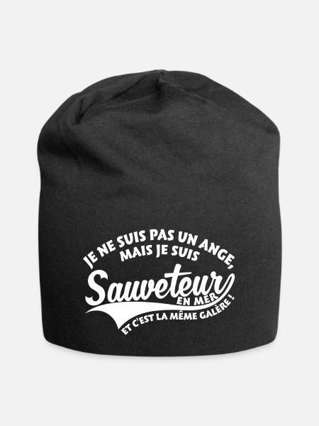 Ange Sauveteur en mer - Bonnet en jersey - noir