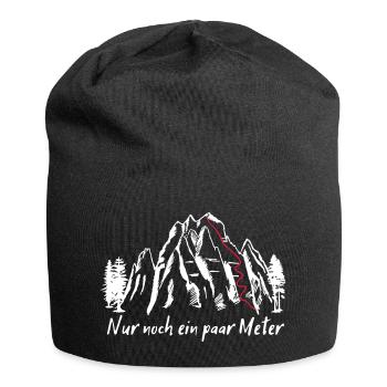 Berge, Bergsteigen - nur noch ein paar Meter - Jersey-Beanie - Schwarz - Vorne