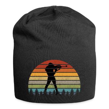 Biathlon Biathlete Figure Winter Sports Gift - Jersey Beanie - black - Front