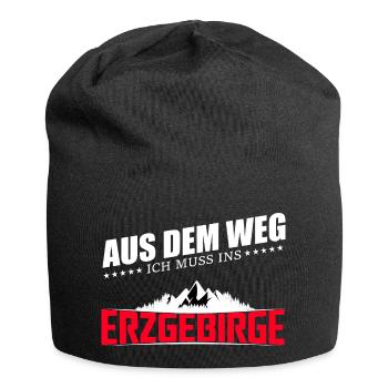 Aus dem Weg ich muss ins Erzgebirge - Jersey-Beanie - Schwarz - Vorne
