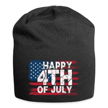 July 4 - Independence Day - Jersey Beanie - black - Front