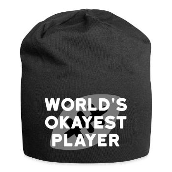 World's okayest player (Football im Hintergrund) - Jersey-Beanie - Schwarz - Vorne