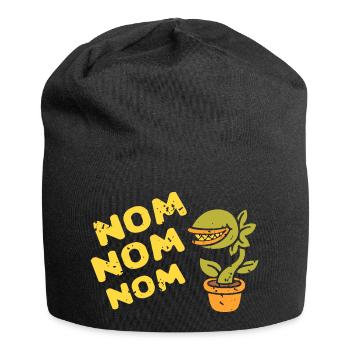 NOM NOM NOM Funny Retro Carnivorous Plants - Jersey-Beanie - Schwarz - Vorne