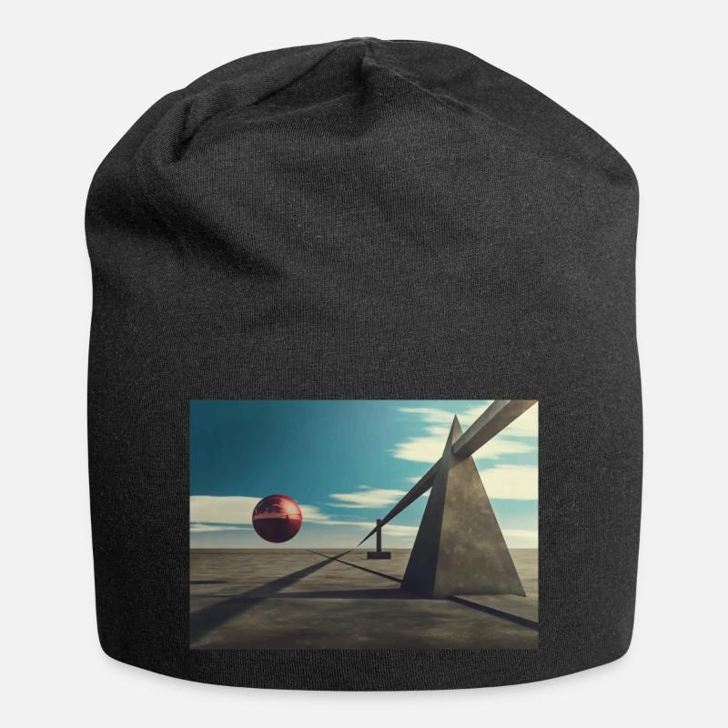Surreal 3D design - Jersey Beanie - black