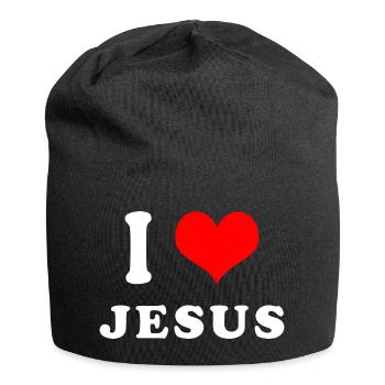 I love Jesus - Jersey Beanie - black - Front