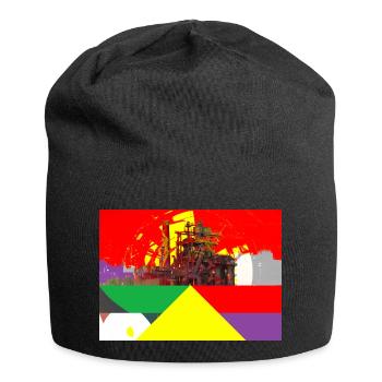 Stahlwerk, Hüttenwerk, Ruhrgebiet - Jersey-Beanie - Schwarz - Vorne