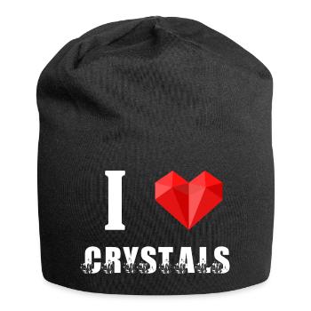 I Love Crystals Crystal Growing Crystal Grower Heart - Jersey Beanie - black - Front