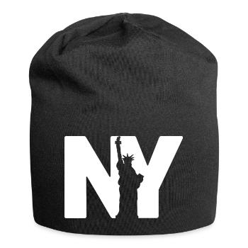 New York Statue - Jersey-Beanie - Schwarz - Vorne