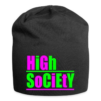 High Society Rave Techno Design - Jersey-Beanie - Schwarz - Vorne