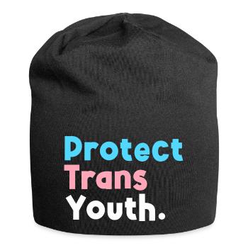 Protect Trans Youth Transgender LGBT Pride - Jersey Beanie - black - Front