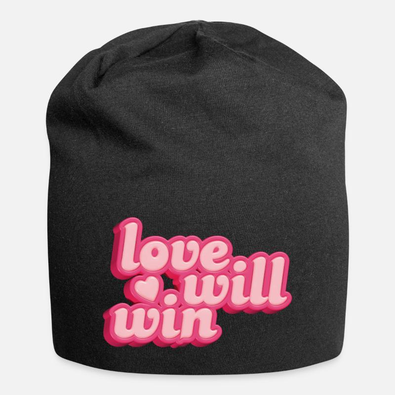 Die Liebe wird sich winden - Jersey-Beanie - Schwarz