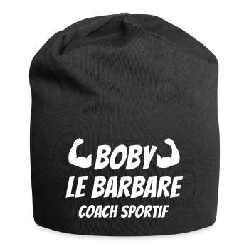 prof de fitness, salle de muscu, boby le barbare - Bonnet en jersey - noir - Devant