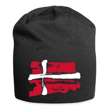 Dänemark Flagge / Pinsel Striche - Jersey-Beanie - Schwarz - Vorne
