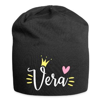 Vera Name Krone Design Image Download Löschen Mehr - Jersey-Beanie - Schwarz - Vorne