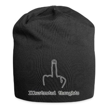Pensées illustrées - Bonnet en jersey - noir - Devant