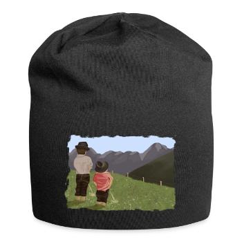 Biesler mit Aussicht - Jersey-Beanie - Schwarz - Vorne