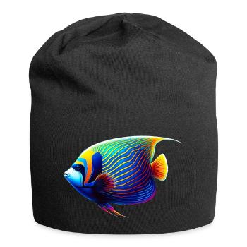 Kaiser-Engelsfisch - Jersey-Beanie - Schwarz - Vorne