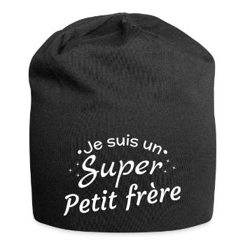 Ich bin ein super kleiner Bruder - Jersey-Beanie - Schwarz - Vorne